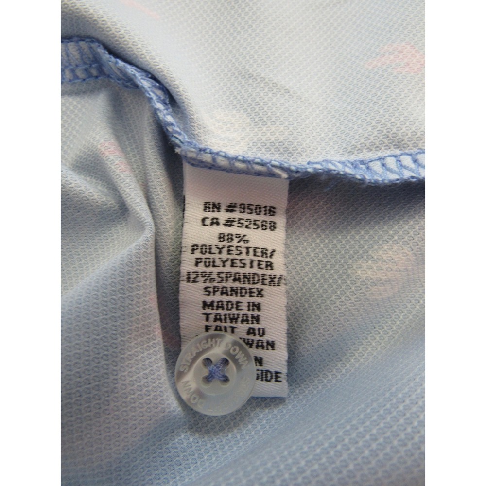 Straight Down Mens Performance Golf Polo Blue Cactus Print True Blue Golf Club M - Picture 6 of 6